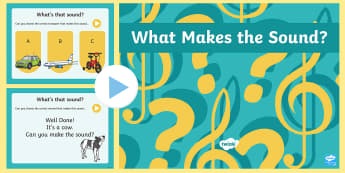What Makes the Sound? PowerPoint - powerpoint, what makes the sound, interactive powerpoint, powerpoint game, game, sounds, interactive, class activity