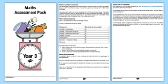 Year 3 Maths Assessment Overview - maths, numeracy, assessments