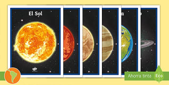 Posters de exposición: El sol y los planetas del Sistema Solar- Guía de trabajo