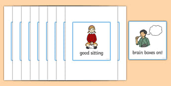 Good Listening Cards - Good listening, listen, behaviour management, SEN, good sitting, good listening, good looking, lips closed, lanyard, listening, brain box