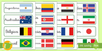 Cuadro de referencia de banderas del mundo para el aula, países nacionales,  símbolo de país, maestro educativo, aprendizaje en casa, suministros de