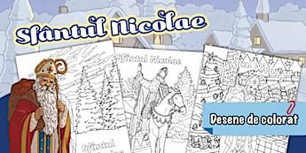 Sfântul Nicolae – Desene de colorat 9-12 ani
