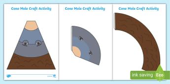 Mole Craft - Cone Mole Craft Activity | Twinkl