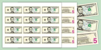 Play Money One Dollar Printable Resource
