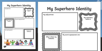 superheroes writing frames and aids primary resources