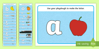 Alphabet Playdough Mats (lowercase) - Playdough mat, playdough resources, literacy, alphabet, letters, playdough 