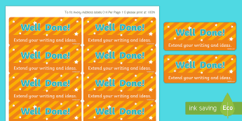 Writing Tickers Writing Stickers | twinkl.co.uk