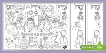Colouring - Queen’s Platinum Jubilee - KS2 - Twinkl