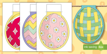 Easter Egg Baubles Bunting Display | Twinkl KS1 Learners