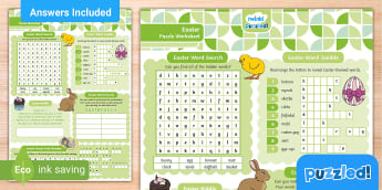 Easter Puzzle Worksheet - Twinkl Puzzled