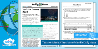 Interactive PDF: Daily NewsRoom Story -Invictus Games 2022 (ages 9-11)