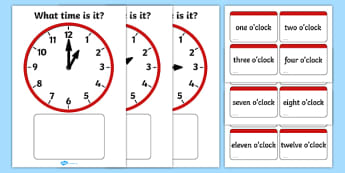 Time Games Early Years (EYFS), times, clock, clocks, o'clock, game