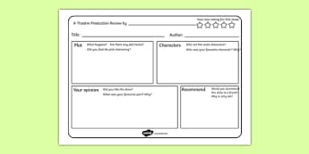 Writing film review writing frame