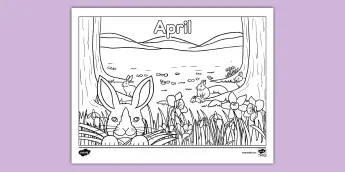 April Coloring Sheets | twinkl.com