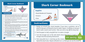 Page Corner Shark Bookmark Craft | Twinkl | KS1 | Crafts