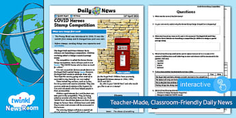 Interactive PDF: Daily NewsRoom Story - COVID Heroes Stamps Competition (ages 9-11)