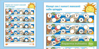 Riempi con i numeri mancanti estate