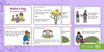 KS1 Mother's Day Ice Breakers Activity - feelings, emotions, questions, discussion, empathy, persuasion