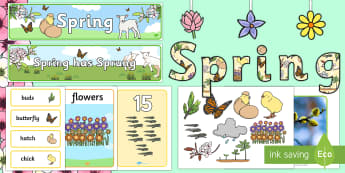 Spring Display Pack - Spring, First day of Spring, Writing, story, animals, growth, seasons, 