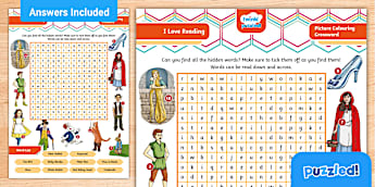 I Love Reading - Book-Themed Picture Word Search | Puzzled