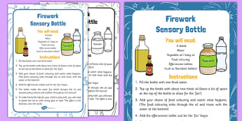 Firework Sensory Bottle - firework, sensory, bottle, sensory bottle, bonfire night