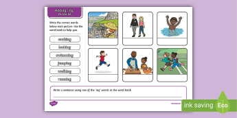 Verb Labelling Learning Verbs | twinkl.ca