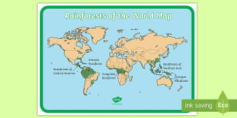 Tropical Rainforest On World Map 451 Top Map Of Rainforest Regions Teaching Resources