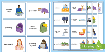 Daily Routine Vocabulary | Twinkl