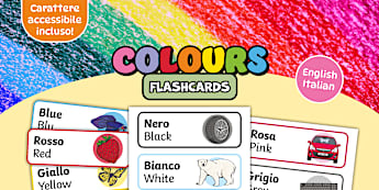 * NEW *  Colours Flashcards English/Italian