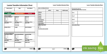 Learner Transition Information Sheet