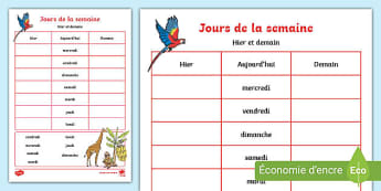 Feuille D Activites Decoupe Et Colle Les Jours De La Semaine