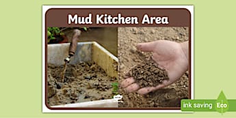 Mud Kitchen Area Photo Display Sign - EYFS, Early years, classroom set up, areas, mud kitchen, mud cafe, mud, photo sign