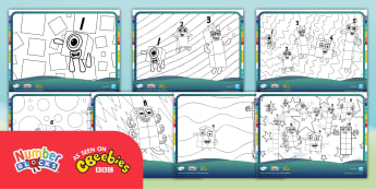 FREE! - 👉 Numberblocks 1-10 Colouring Pages