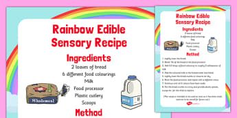 Rainbow Edible Sensory Recipe - rainbow, edible, sensory, recipe, colour