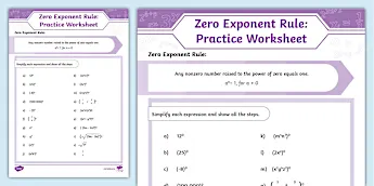Zero and Negative Exponents | Twinkl