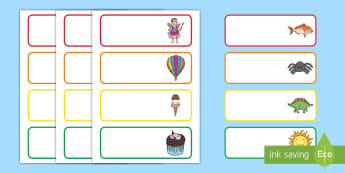 EYFS/Toddler Labels: Peg, Name, and Drawer Label Templates