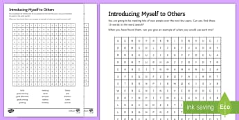 Introducing Myself to Others Interactive Word Search - Key Stage 4 Entry Level 