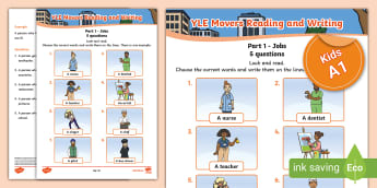 ESL Movers Reading and Writing Part 1 Worksheet (Countryside