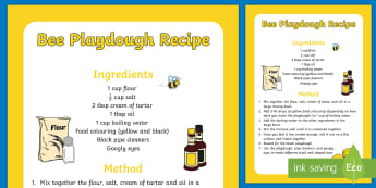 Bee Playdough Recipe -yellow, black, bee, wasp, pipe cleaner, googly eyes