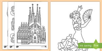 Spain Colouring Sheets