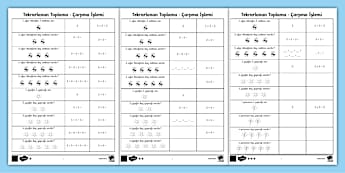 Tekrarlanan Toplama ve Çarpma İşlemi Çalışma Sayfaları