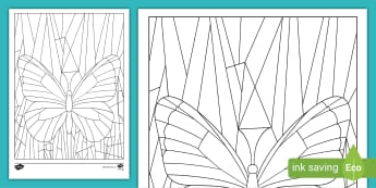 Warm and Cool Colours Butterfly Template