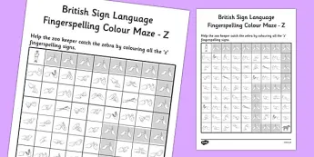 Sign Language Maze Fingerspelling Language • Twinkl.ca