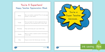 Teacher Appreciation Week Printables For 3rd Grade | Twinkl