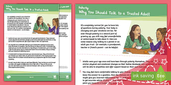 Puberty: Why You Should Talk to a Trusted Adult