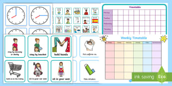 Classroom Timetable Templates & Cards | Visual Timetables