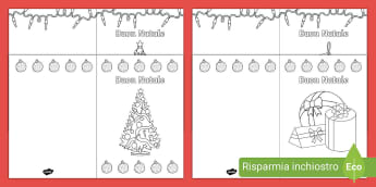 Biglietti di Natale da colorare