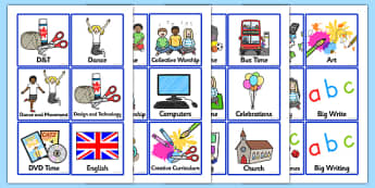 Classroom Timetable Templates & Cards | Visual Timetables