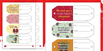 Christmas Patterns Name Tags