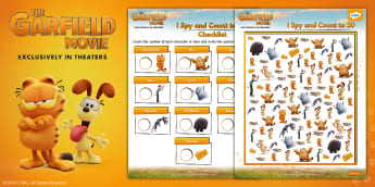 FREE Garfield: I Spy and Count to 20 Activity